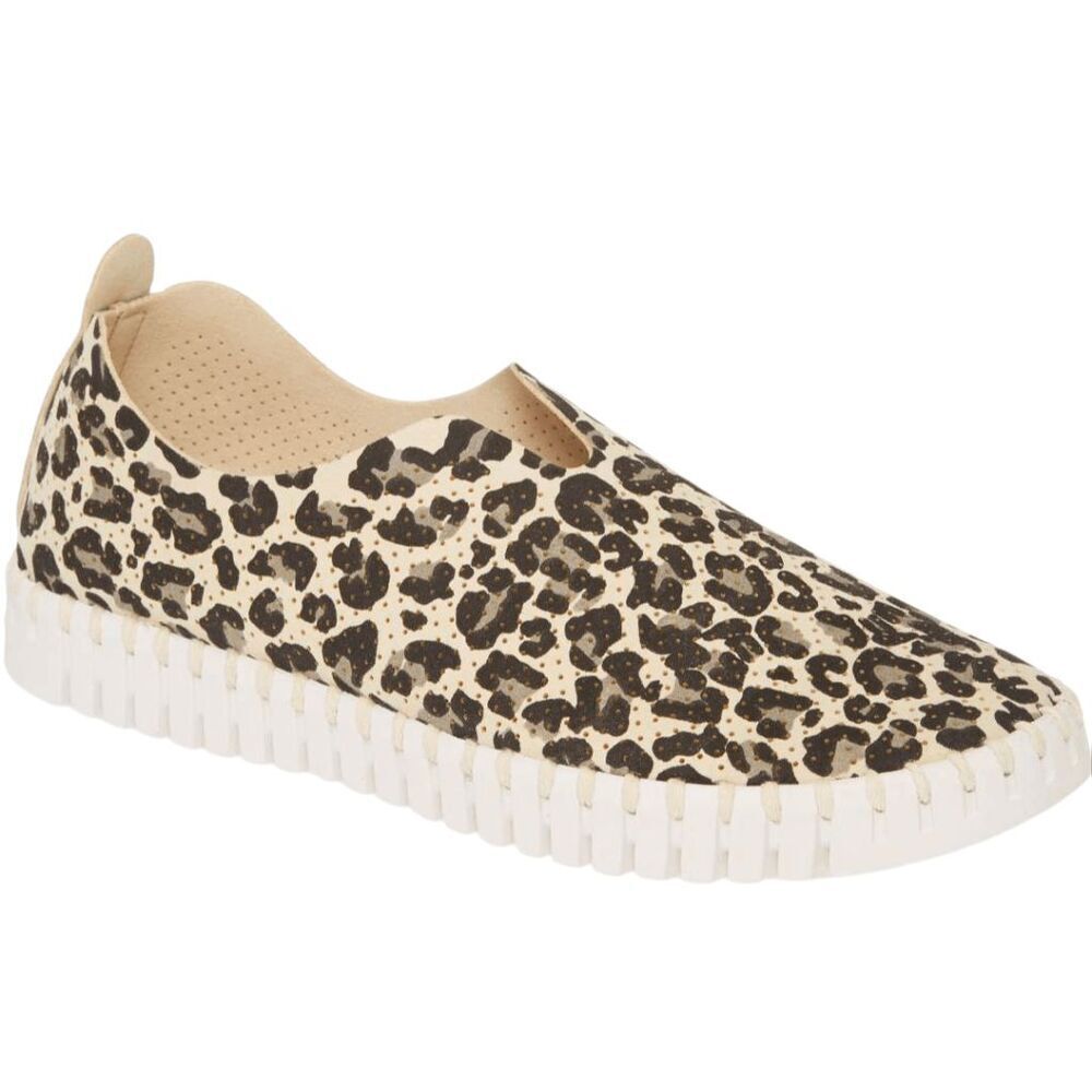 ILSE JACOBSEN Tulip 139 Leopard-Print Slip-On Flat Size 40